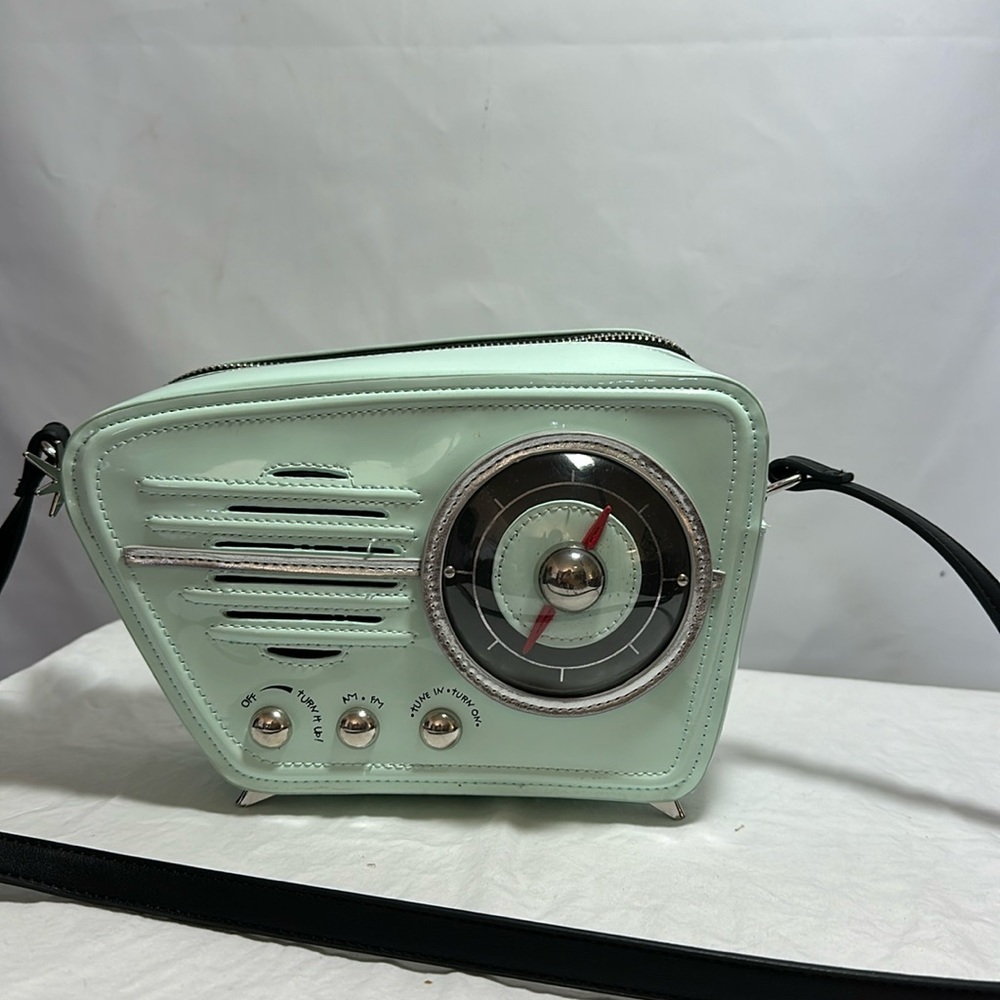 Betsey Johnson Kitsch Retro Built -In Radio Bag